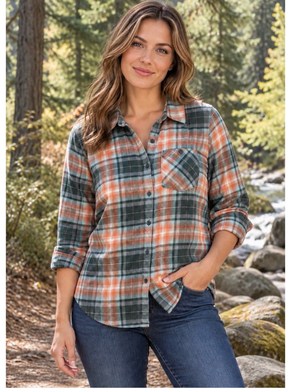 PATAGONIA Women's Heywood Flannel Plaid Organic Cotton Button Up Shirt Sz. 2